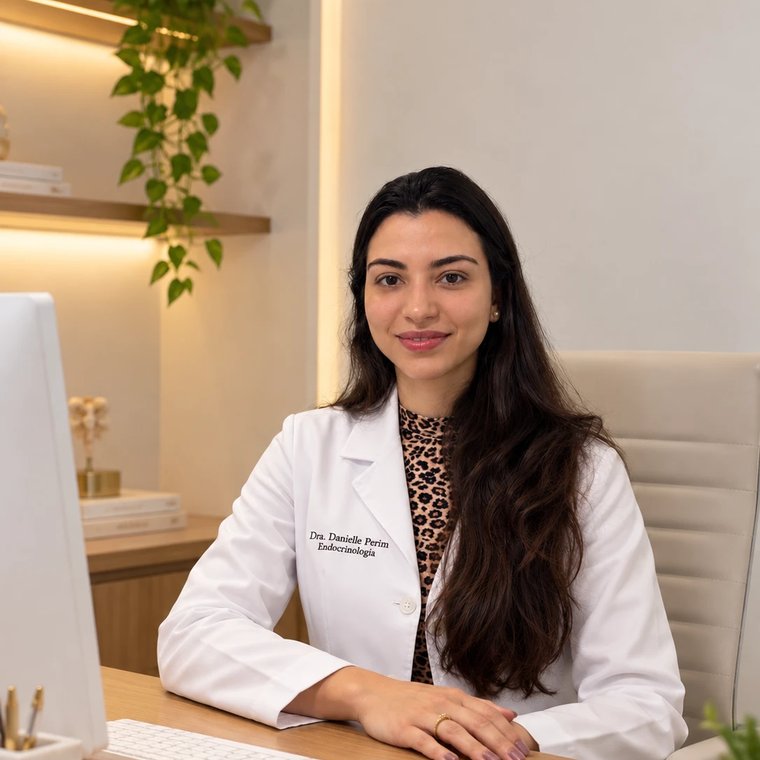 Dra. Danielle Perim em seu consultório na Clínica Médica NeuroCare